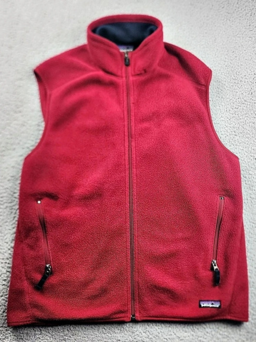 Patagonia Synchilla Fleece Vest Red Mens Large Golf Christmas Zip Outdoor
